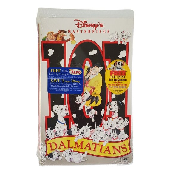 Disney Other - Disney's 101 Dalmatians VHS Tape Dog Puppies 15797 Animated Rated G Clamshell